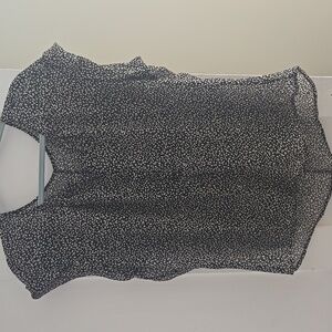 Sheer Patterned Short Sleeve Shirt XL